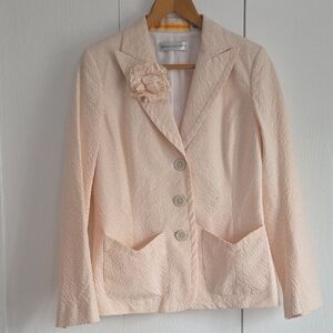 Dana Buchman Peach Searsucker Blazer 10